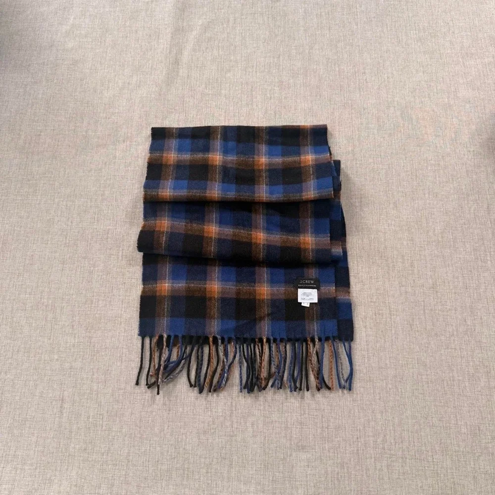J. crew 100% Cashmere Plaid Scarf prep academia heritage Americana collegiate